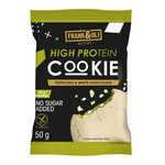 Ciasteczko proteinowe pistacja z białą czekoladą bez dodatku cukru 50 g – Frank&Oli