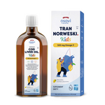Tran norweski Omega-3 (500 mg) dla dzieci od 3 roku o smaku cytrynowym suplement diety 250 ml - OSAVI